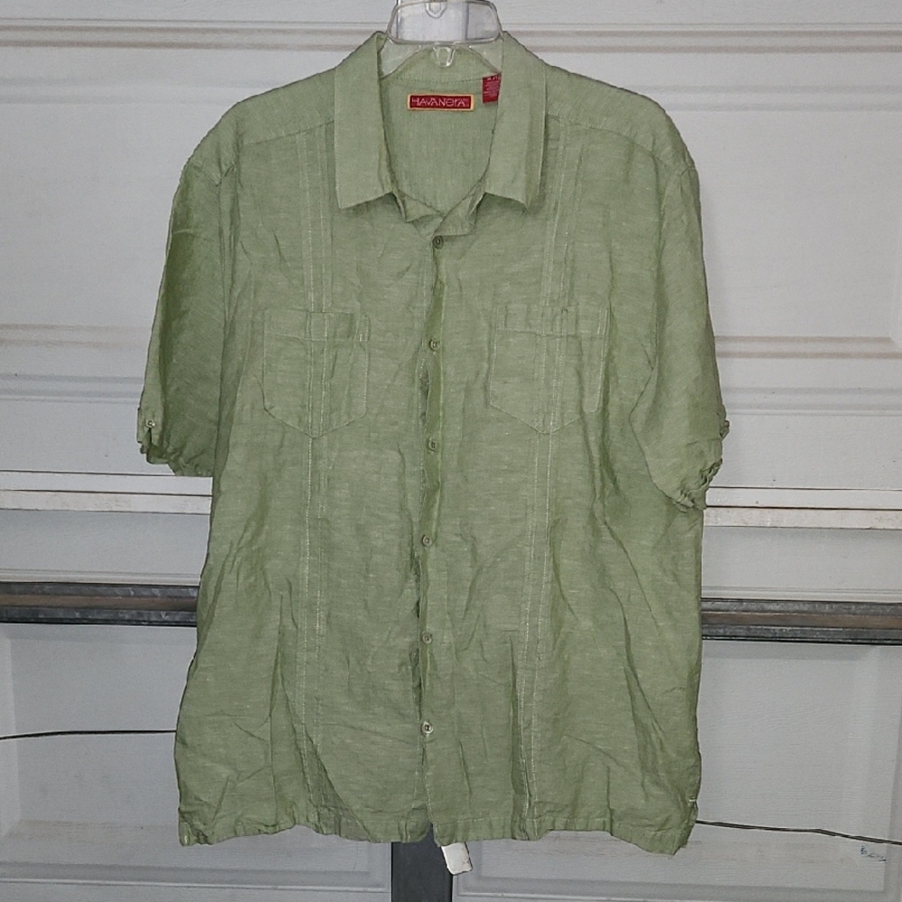 Havanera Green Men's Shirt P2P-24 Length-29